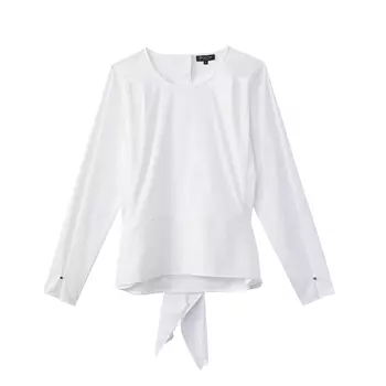 Блузка с завязками сзади, круглым вырезом и длинными рукавами