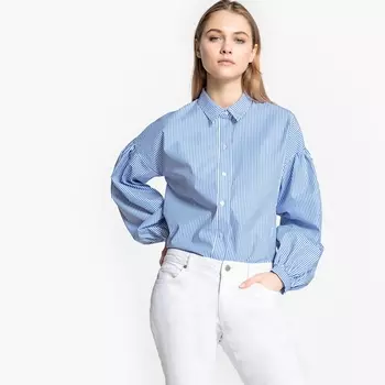 Блузка свободного покроя в стиле бойфренд с длинными рукавами