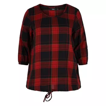 Блузка в клетку с завязками спереди