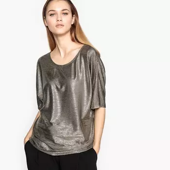 Блузка золотистая с рукавами ¾