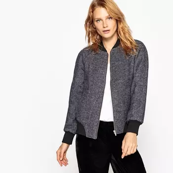 Блузон-бомбер меланжевый