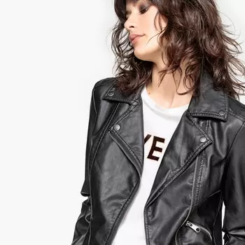 Блузон из искусственной кожи в байкерском стиле