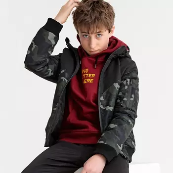 Блузон с капюшоном и камуфляжным рисунком, 10-18 лет