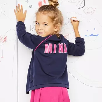 Блузон teddy из мольтона с рисунком сзади, 3-12 лет