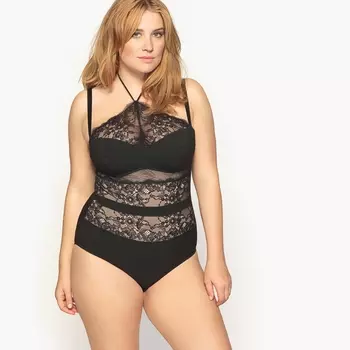 Боди-бандо из кружева и микрофибры