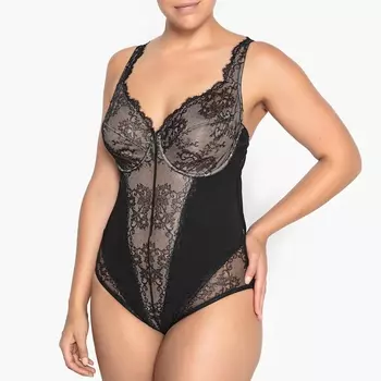 Боди без рукавов со специальной поддержкой, из микрофибры