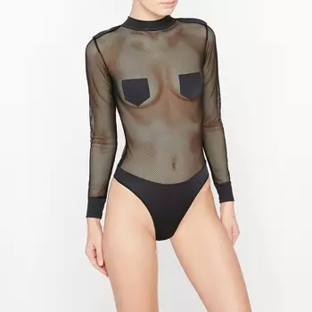 Боди из сетчатого материала и микрофибры