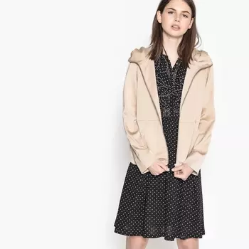 Бомбер с капюшоном из сатина