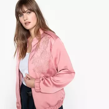 Бомбер с вышивкой из сатина