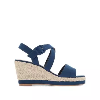 Босоножки на танкетке с отделкой подошвы веревкой на широкую стопу, размеры 38-45