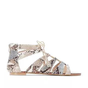 Босоножки под кожу рептилии на плоском каблуке для широкой стопы, размеры 38-45