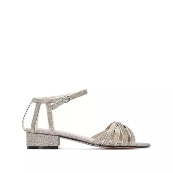 Босоножки с пайетками и ремешками сверху