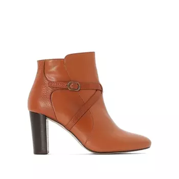 Ботильоны из кожи с ремешком на золотистой пряжке