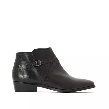 Ботильоны из кожи с ремешком на золотистой пряжке