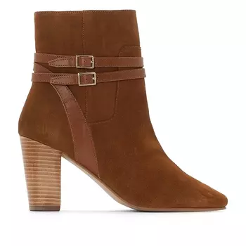 Ботильоны кожаные на каблуке