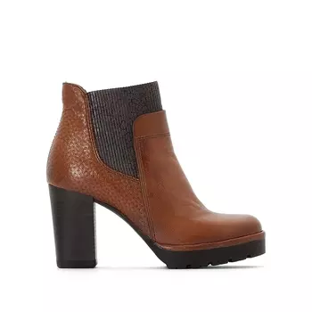 Ботильоны кожаные на каблуке Fatto