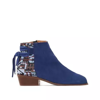 Ботильоны кожаные с ацтекским узором