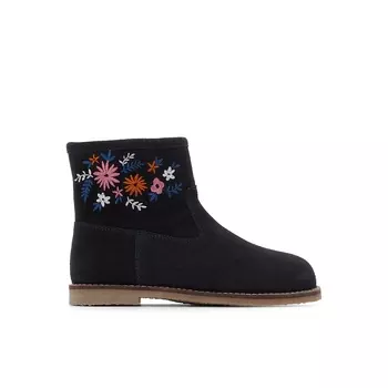 Ботильоны кожаные с цветочным рисунком, размеры 26-39