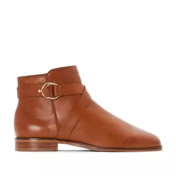 Ботильоны кожаные с пряжкой для широкой стопы, размеры 38-45