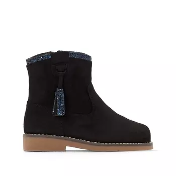 Ботильоны на молнии с пайетками и помпонами 26-37