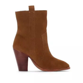 Ботильоны в стиле вестерн из кожи на каблуке