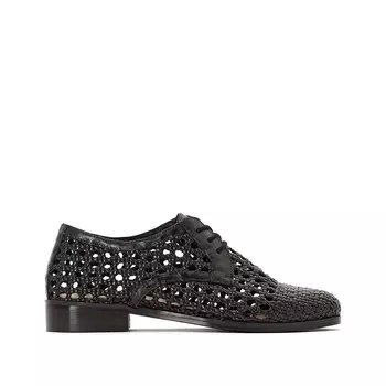 Ботинки-дерби кожаные плетеные ажурные