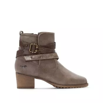 Ботинки с перекрещенными ремешками, каблук 4,5 см