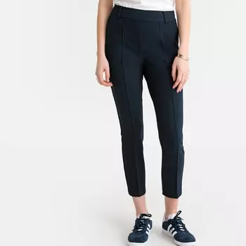 Брюки 7/8 с застроченными стрелками из трикотажа стретч