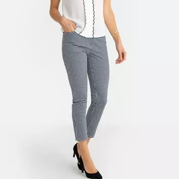 Брюки 7/8 в клетку виши