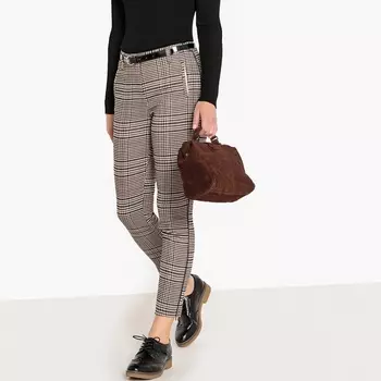 Брюки-дудочки в клетку