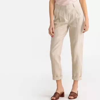 Брюки прямые из 100% льна