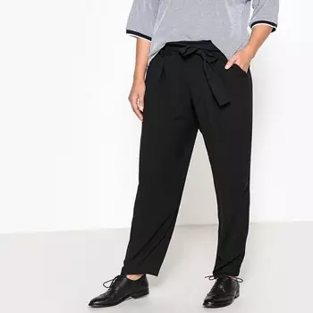 Брюки прямые с поясом пэйпер бэг