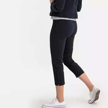 Брюки прямые с завышенной талией, длина 7/8