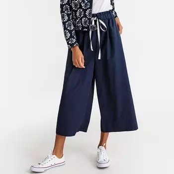 Брюки широкие из хлопка с ремешком