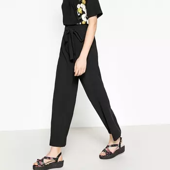 Брюки широкие с поясом