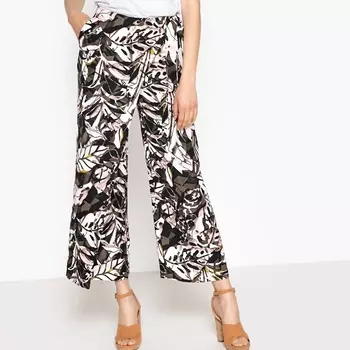 Брюки широкие с рисунком, длина 7/8