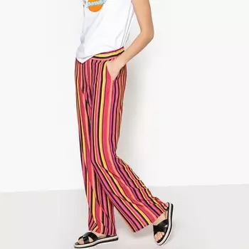 Брюки широкие в разноцветную полоску