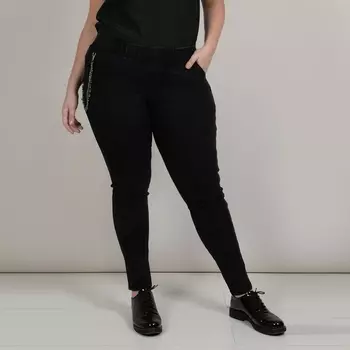 Брюки слим на резинке, съемная цепочка