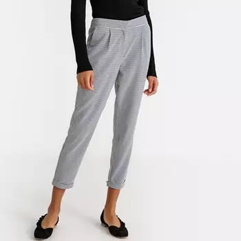 Брюки узкие с принтом в клетку виши