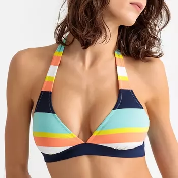 Бюстгальтер-фуляр от купальника с рисунком в полоску