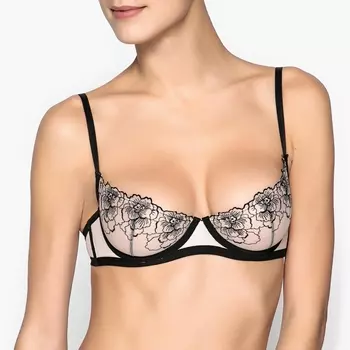 Бюстгальтер из тюля с вышивкой