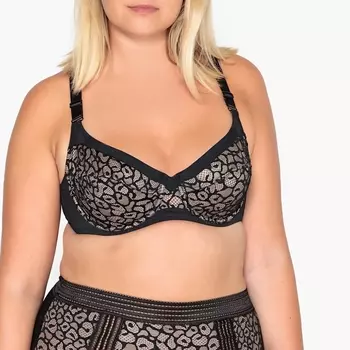 Бюстгальтер облегающий из кружева и микрофибры
