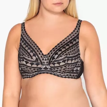 Бюстгальтер облегающий из кружева и тюля