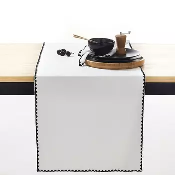 Дорожка столовая однотонная из хлопка и льна ADRIO