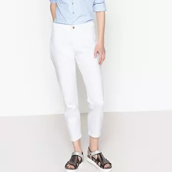 Джинсы-мом белого цвета с высокой талией