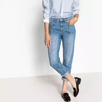 Джинсы-мом с высоким поясом RUBY