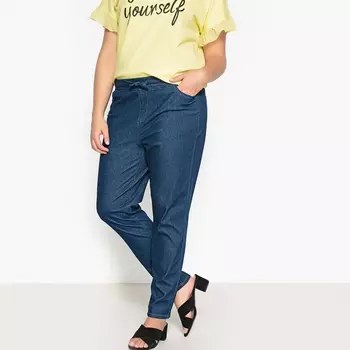 Джинсы покроя бойфренд из трикотажа