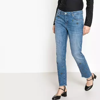 Джинсы прямые с украшениями