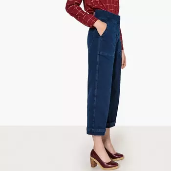 Джинсы широкие укороченные