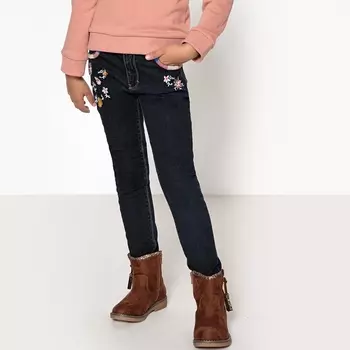 Джинсы скинни с вышивкой, 3-12 лет